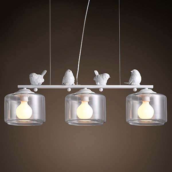 Светильник Provence Bird Pendant Line 3 cylinder Белый Светильник Provence Bird Pendant Line 3 cylinder Белый в Брянске | Loft Concept