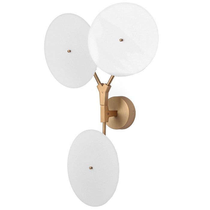 Бра White Disc Wall Lamp 3 лампы Золотой Бра White Disc Wall Lamp 3 лампы Золотой в Брянске | Loft Concept