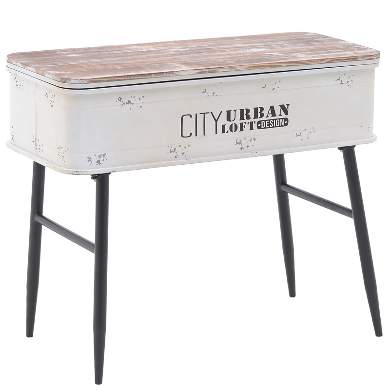 Консоль City Urban Loft Design Console Белый винтажная патина Бежево-серый Консоль City Urban Loft Design Console Белый винтажная патина Бежево-серый в Брянске | Loft Concept