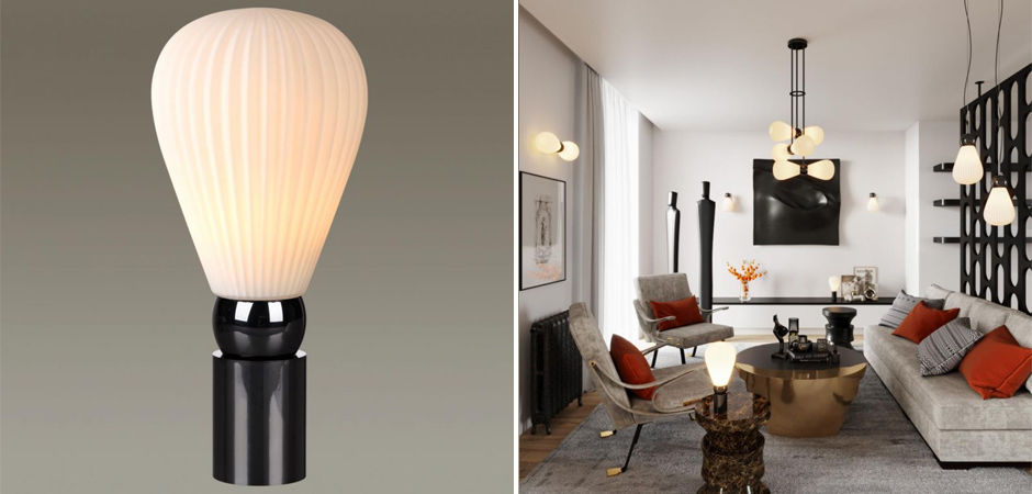 Настольная Лампа Cappadocia Черно-белая Настольная Лампа Cappadocia Черно-белая - Loft-Concept в Брянске