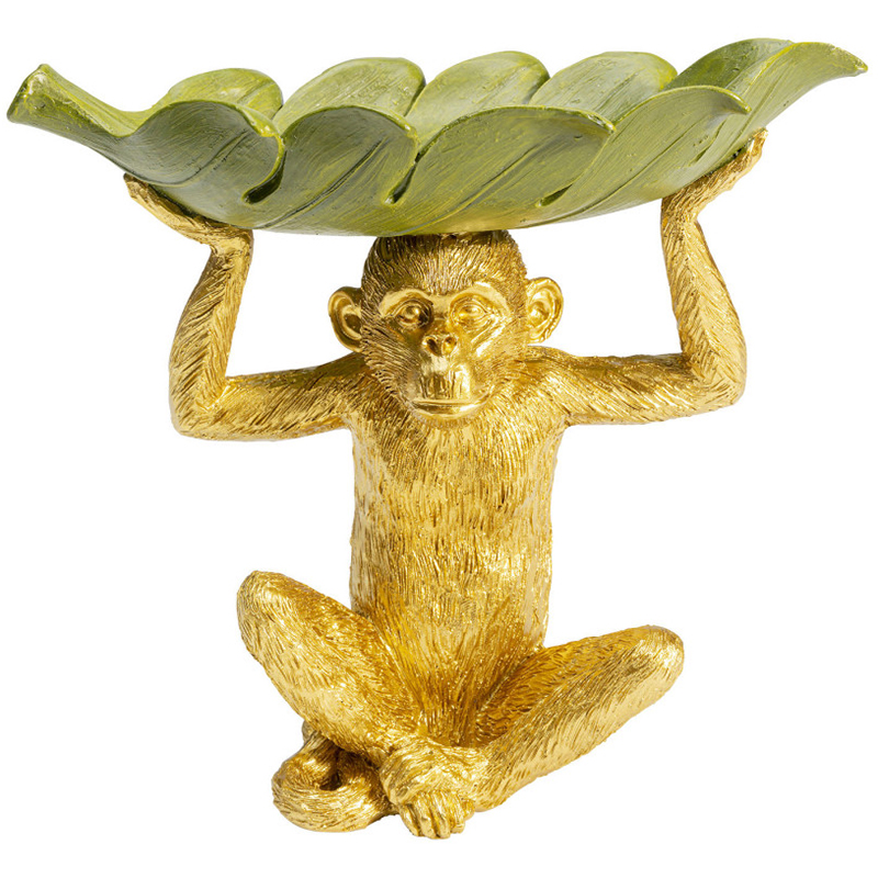 Конфетница Golden Monkey holding a leaf Зеленый Золотой Конфетница Golden Monkey holding a leaf Зеленый Золотой в Брянске | Loft Concept