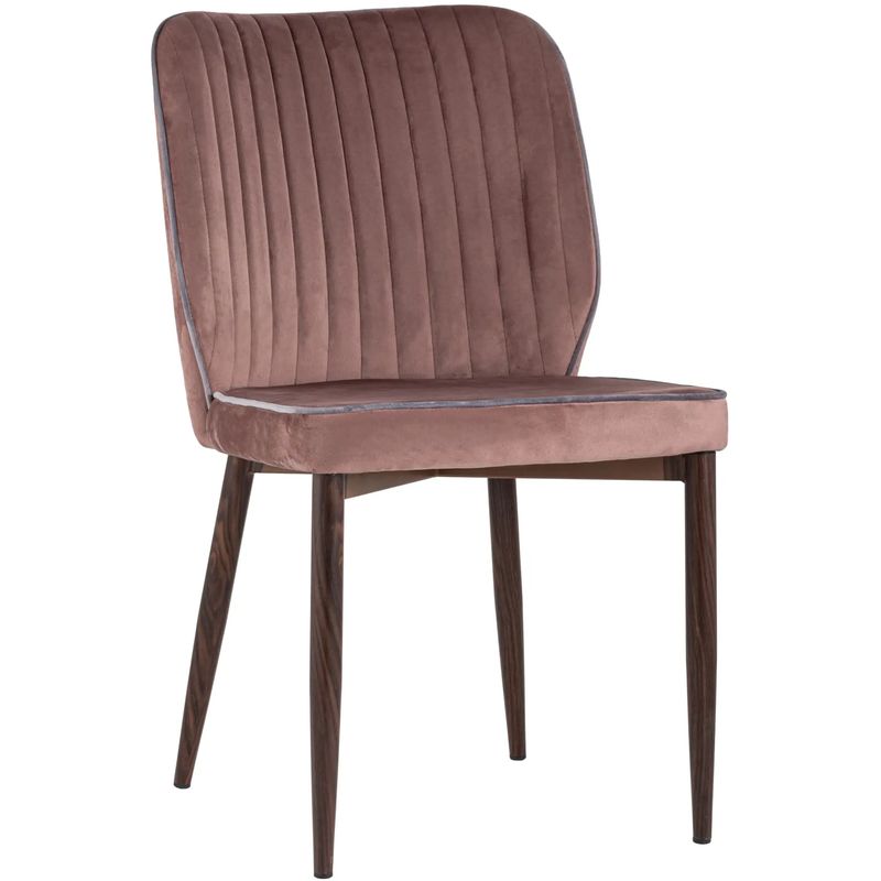 Стул Lawrence Chair Розовый велюр Серый кант Розовый пастельный Светло-серый Коричневый Стул Lawrence Chair Розовый велюр Серый кант Розовый пастельный Светло-серый Коричневый в Брянске | Loft Concept