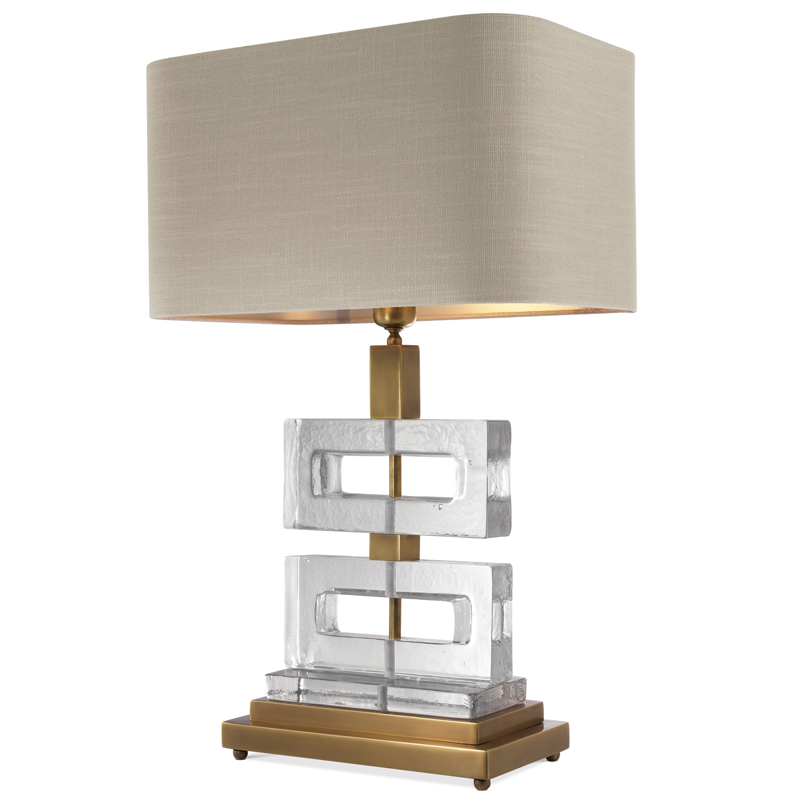 Настольная лампа Eichholtz Table Lamp Umbria Brass Прозрачный Винтажная латунь Бежево-серый Настольная лампа Eichholtz Table Lamp Umbria Brass Прозрачный Винтажная латунь Бежево-серый в Брянске | Loft Concept