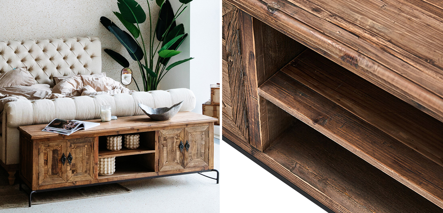 Комод длинный в стиле лофт Ennio Wood Commode - фото