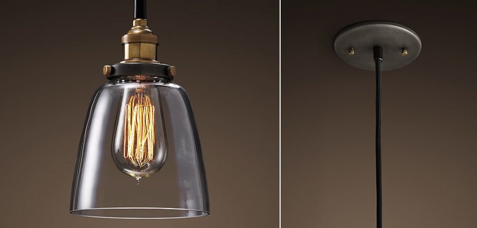 Подвесной светильник Loft Clear Glass Cloche Подвесной светильник Loft Clear Glass Cloche - Loft-Concept в Брянске
