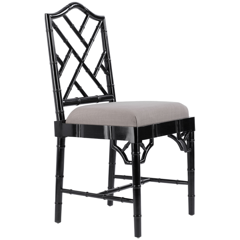 Black Chippendale Chair Черный Бежево-серый Black Chippendale Chair Черный Бежево-серый в Брянске | Loft Concept