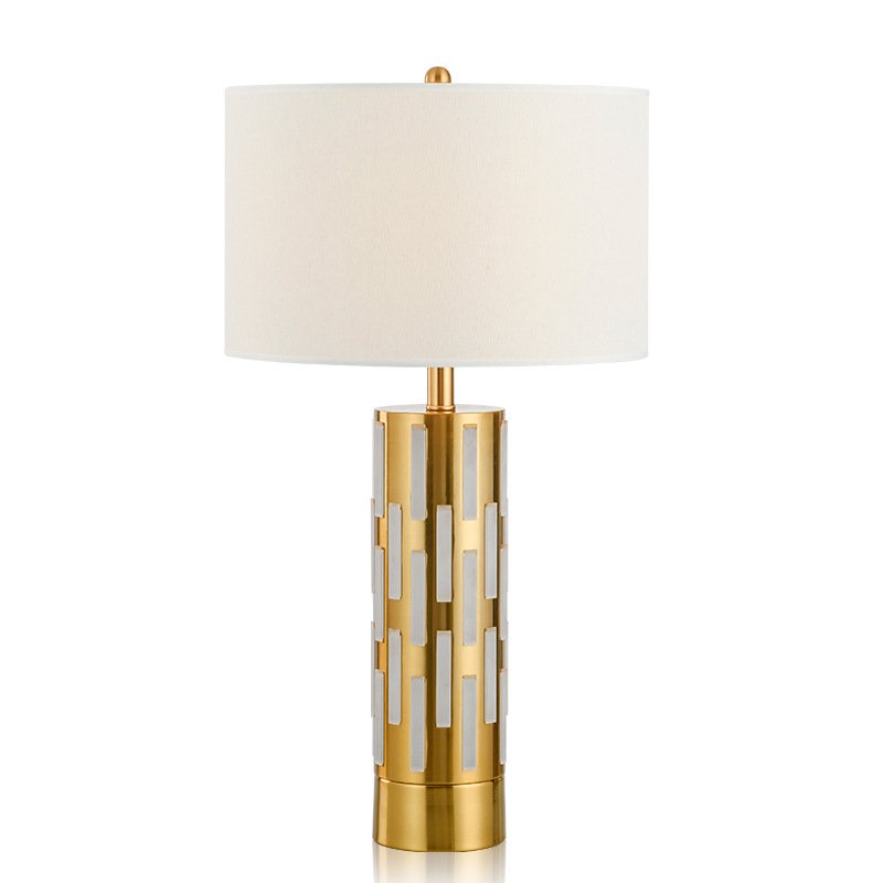 Настольная лампа Art Deco Brass Reading Table Lamp Золотой Белый Настольная лампа Art Deco Brass Reading Table Lamp Золотой Белый в Брянске | Loft Concept