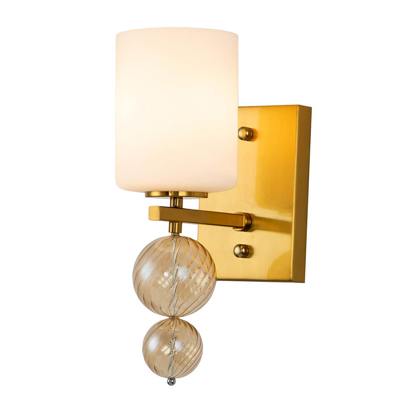 Бра Blown Glass Balloons Wall Lamp Латунь Белый Янтарный Бра Blown Glass Balloons Wall Lamp Латунь Белый Янтарный в Брянске | Loft Concept