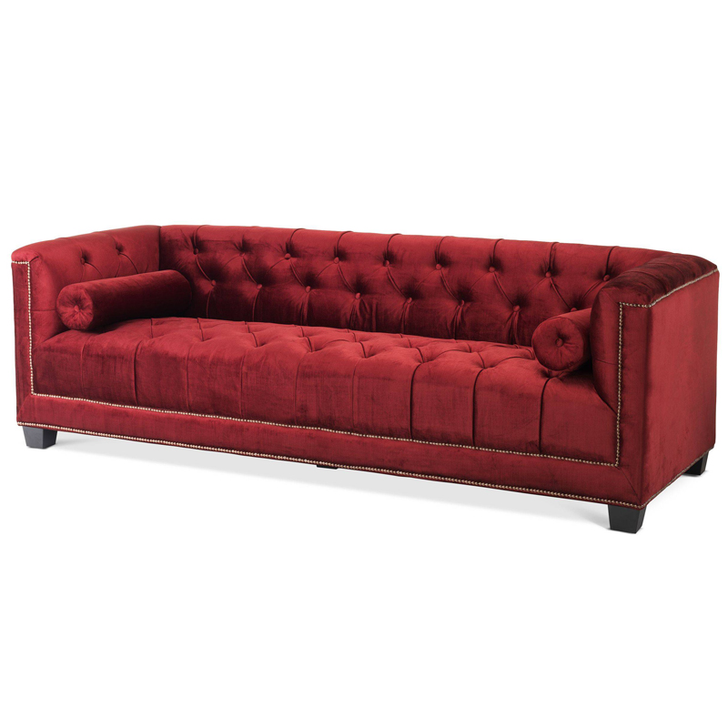 Диван Eichholtz Sofa Paolo red Красный Черный Коричневый Диван Eichholtz Sofa Paolo red Красный Черный Коричневый в Брянске | Loft Concept
