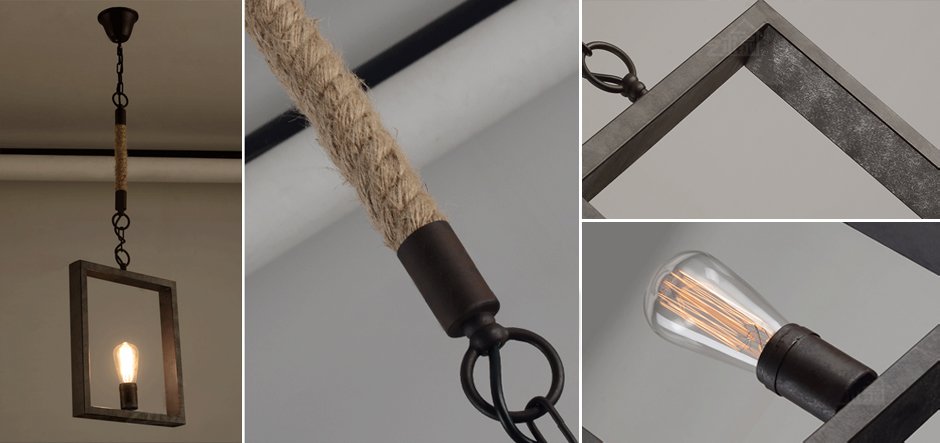 Подвесной светильник Quadrate Loft Rope Light Подвесной светильник Quadrate Loft Rope Light - Loft-Concept в Брянске