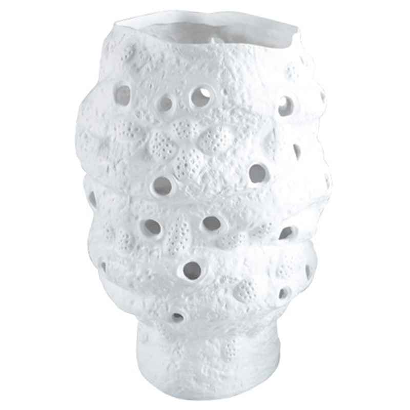 Ваза белая Rie White Vase M Белый Ваза белая Rie White Vase M Белый в Брянске | Loft Concept