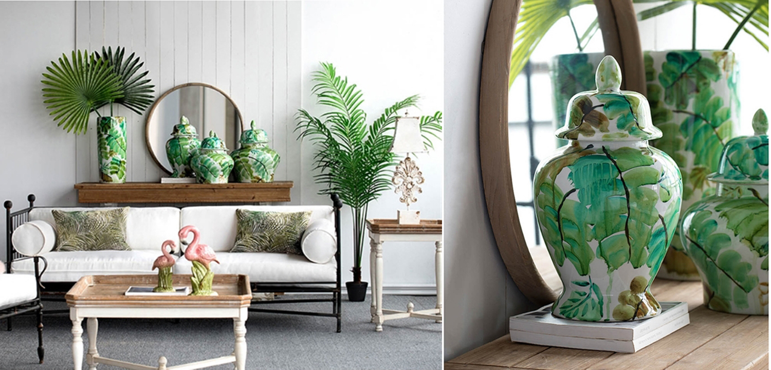 Ваза Vase Green Leaves 43 - фото