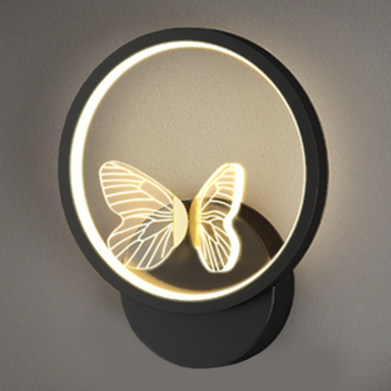Бра Butterfly Black Circle Wall Lamp Прозрачный Черный в Брянске | Loft Concept 