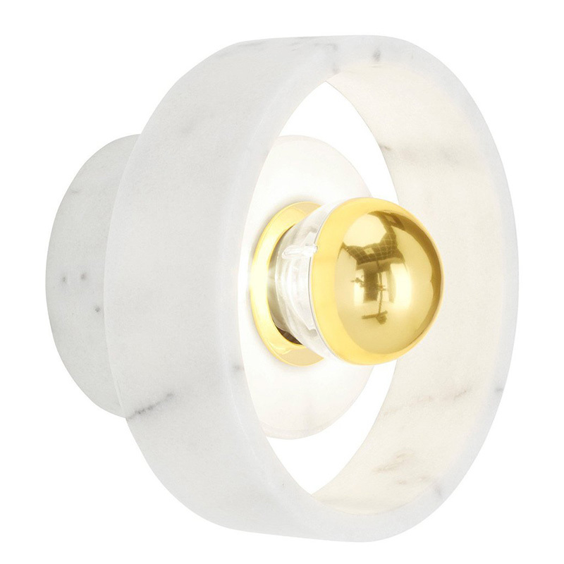 Бра Tom Dixon Stone Wall Lamp Белый Золотой Бра Tom Dixon Stone Wall Lamp Белый Золотой в Брянске | Loft Concept