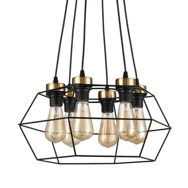 Люстра Loft Wire Cage Black lamp 6 Черный в Брянске | Loft Concept 