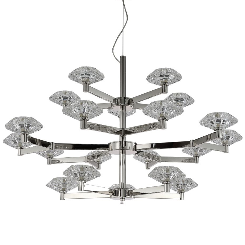 Люстра Yerker Chandelier Nickel 20 Никель Прозрачный Люстра Yerker Chandelier Nickel 20 Никель Прозрачный в Брянске | Loft Concept