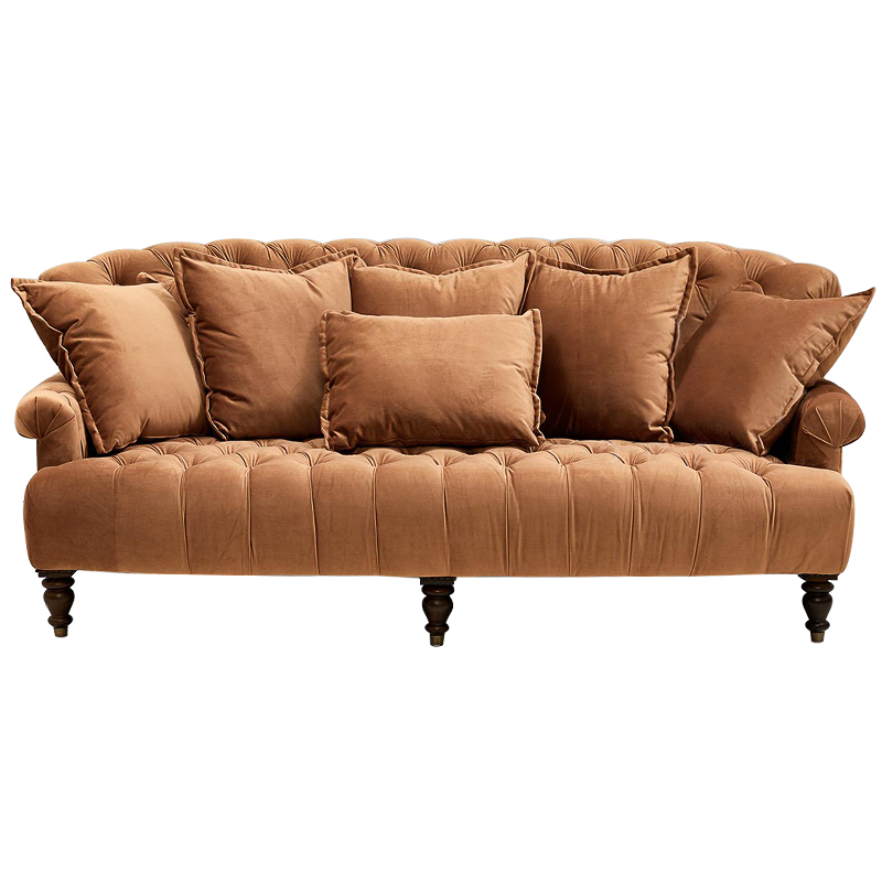 Диван велюровый с подушками Welch Sofa Карамель Диван велюровый с подушками Welch Sofa Карамель в Брянске | Loft Concept