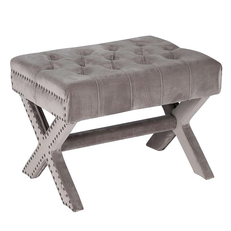 Пуф X Bench Capitone Beige Бежево-серый Пуф X Bench Capitone Beige Бежево-серый в Брянске | Loft Concept