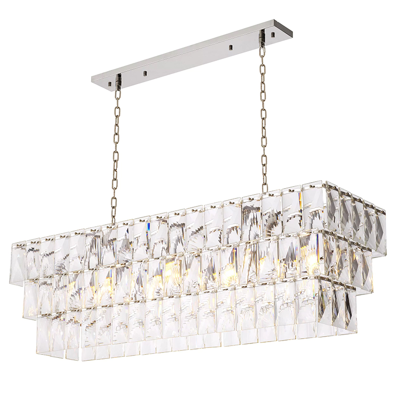 Люстра Eichholtz Chandelier Amazone Rectangular Silver Серебряный Прозрачное Стекло Люстра Eichholtz Chandelier Amazone Rectangular Silver Серебряный Прозрачное Стекло в Брянске | Loft Concept