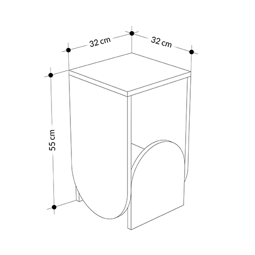 Стол приставной с овальными элементами бело-бежевого цвета NUN SIDE TABLE WHITE LIGHT MOCHA в Брянске