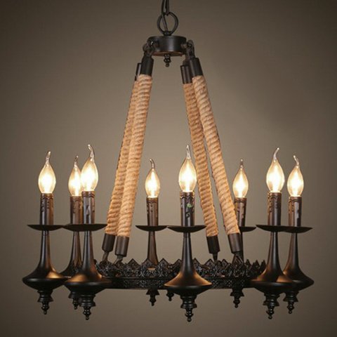 Люстра 8-Light Rustic Chandelier Черный в Брянске | Loft Concept 