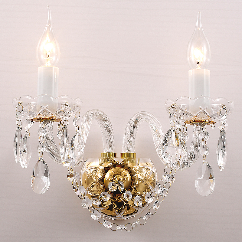 Бра Megane Sconce Double Глянцевое золото Прозрачный Бра Megane Sconce Double Глянцевое золото Прозрачный в Брянске | Loft Concept