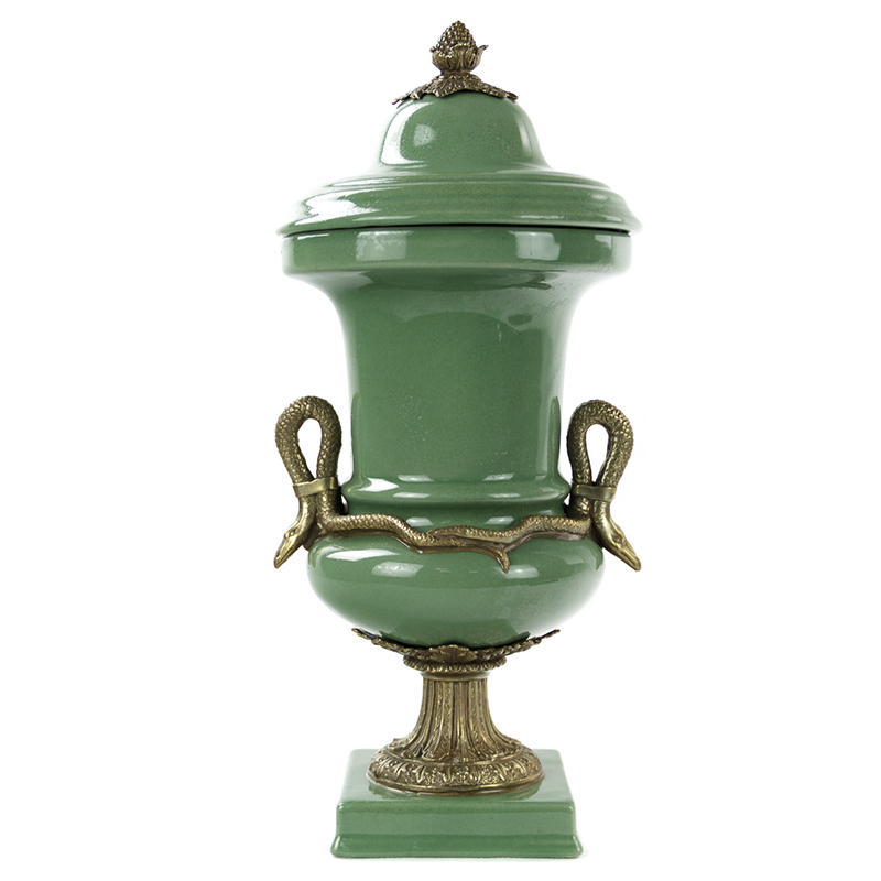 Ваза Selenia Green Vase Bronze Serpents Зеленый смок Бронза Ваза Selenia Green Vase Bronze Serpents Зеленый смок Бронза в Брянске | Loft Concept