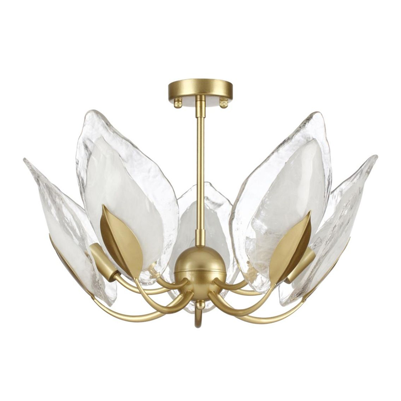 Люстра Ice Leaf на 5 ламп Белый Золотой Люстра Ice Leaf на 5 ламп Белый Золотой в Брянске | Loft Concept