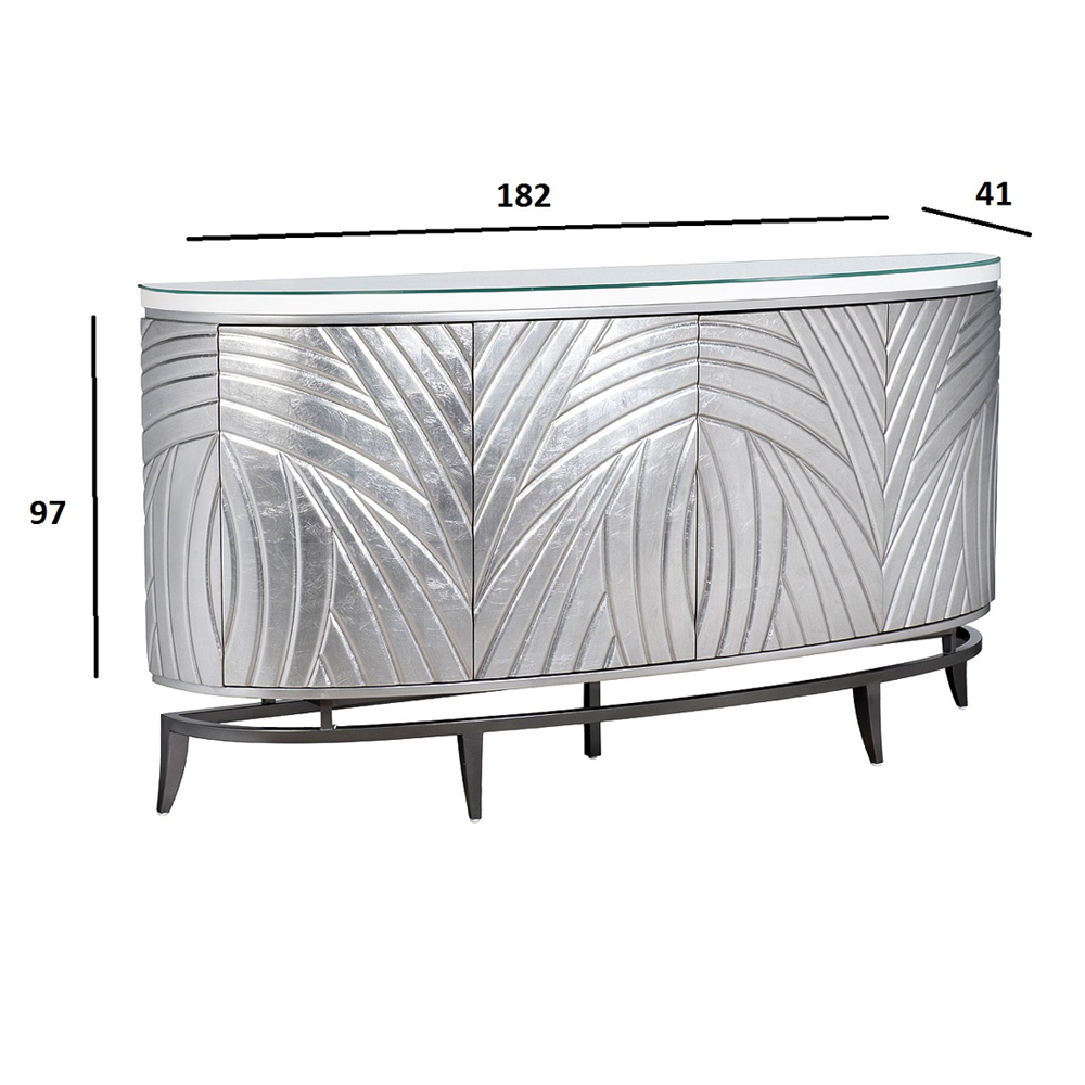 Комод фактурный серебристый с дверцами Silver Chest of Drawers Комод фактурный серебристый с дверцами Silver Chest of Drawers в Брянске