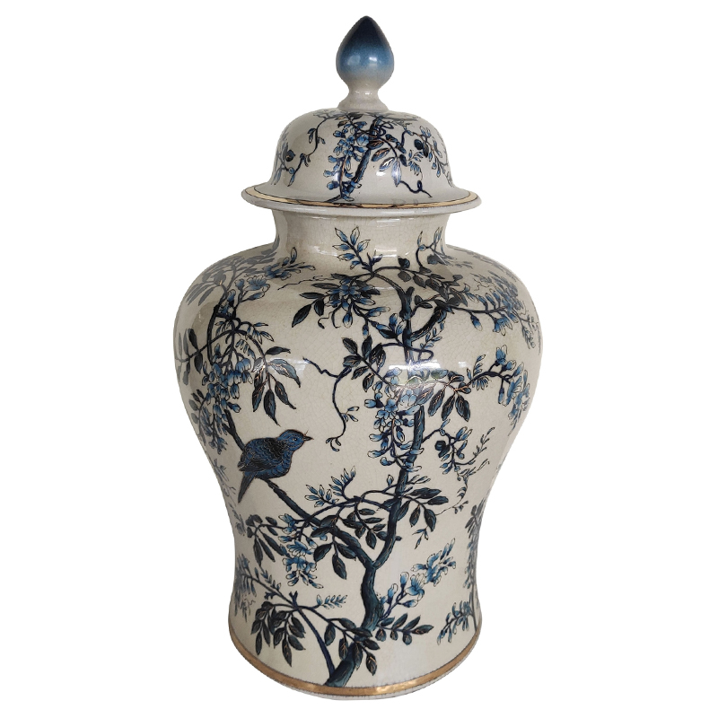 Ваза Blue White Vase Ramao Синий Белый Ваза Blue White Vase Ramao Синий Белый в Брянске | Loft Concept