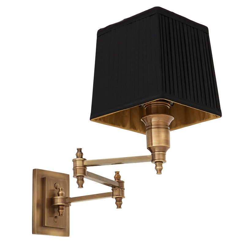 Бра Wall Lamp Lexington Swing Brass+Black Латунь Античная полированная Черный в Брянске | Loft Concept 