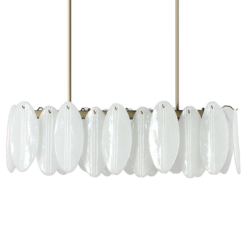 Люстра Angel Style Italian Murano Glass Rectangle Латунь Белый Люстра Angel Style Italian Murano Glass Rectangle Латунь Белый в Брянске | Loft Concept