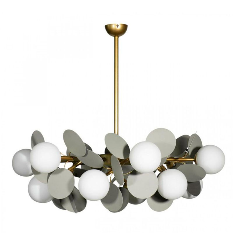 Люстра MATISSE Chandelier Gray 12 ламп Серый Золотой Белый Люстра MATISSE Chandelier Gray 12 ламп Серый Золотой Белый в Брянске | Loft Concept