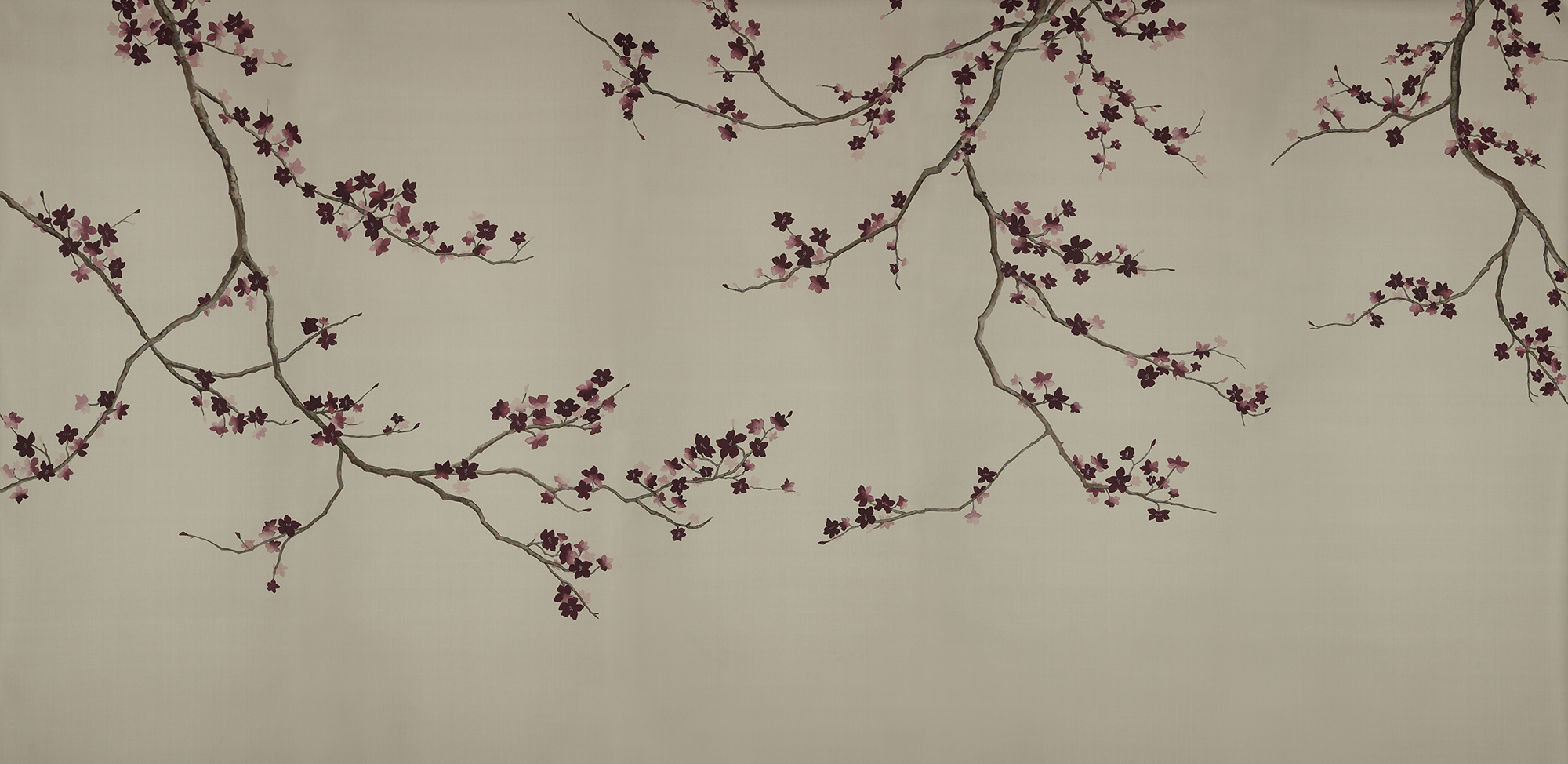 Обои ручная роспись Cherry Tree Special Colourway on Icefield dyed silk Обои ручная роспись Cherry Tree Special Colourway on Icefield dyed silk - постер Loft-Concept в Брянске