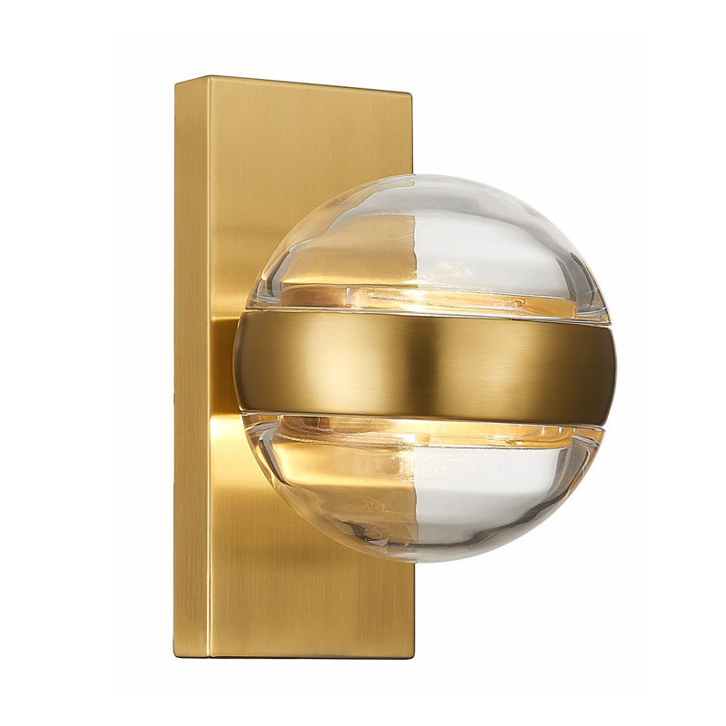 Бра Leandra Sconce Латунь Прозрачное Стекло Бра Leandra Sconce Латунь Прозрачное Стекло в Брянске | Loft Concept