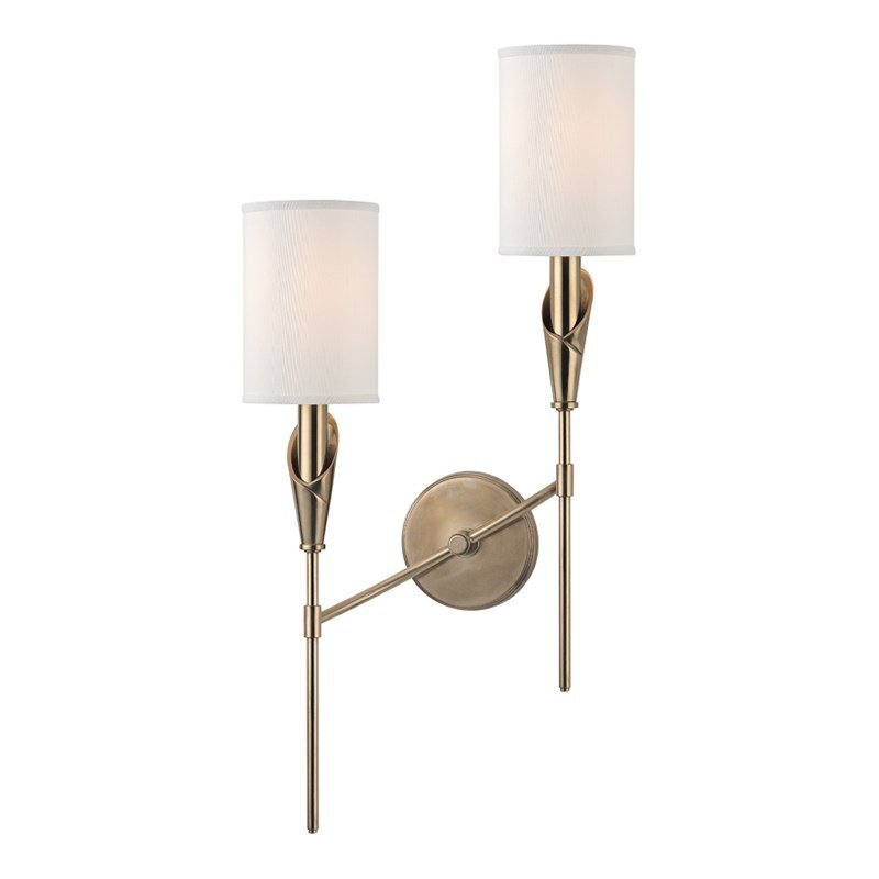 Настенный светильник Wall Sconce TATE 1312L-AGB Латунь Белый Настенный светильник Wall Sconce TATE 1312L-AGB Латунь Белый в Брянске | Loft Concept