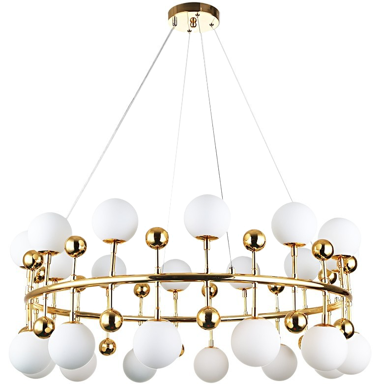 Люстра Milk Bubble Ring Chandelier Глянцевое золото Белый Люстра Milk Bubble Ring Chandelier Глянцевое золото Белый в Брянске | Loft Concept