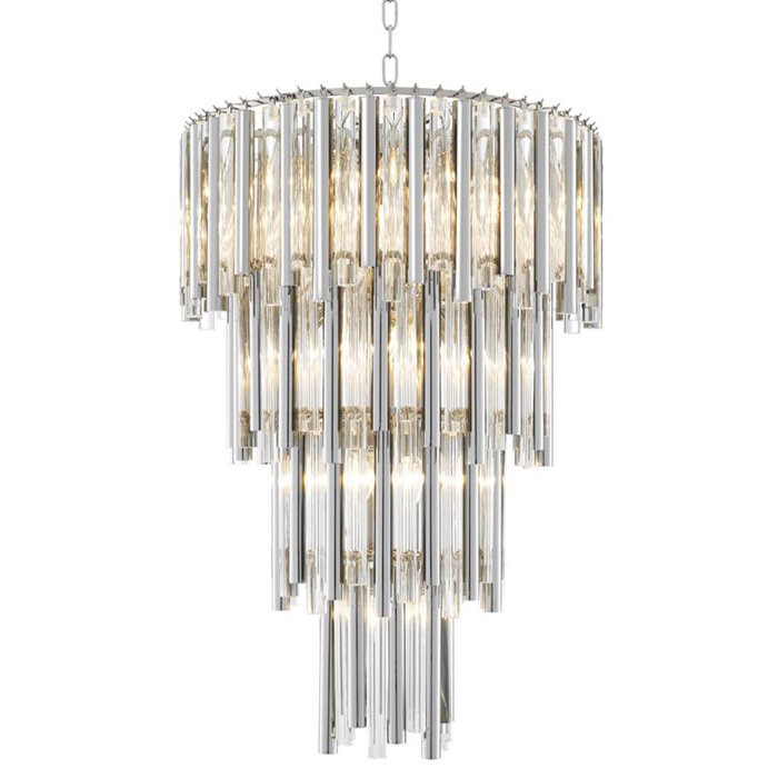 Люстра Eichholtz Chandelier Gigi L Прозрачное Стекло Никель Люстра Eichholtz Chandelier Gigi L Прозрачное Стекло Никель в Брянске | Loft Concept