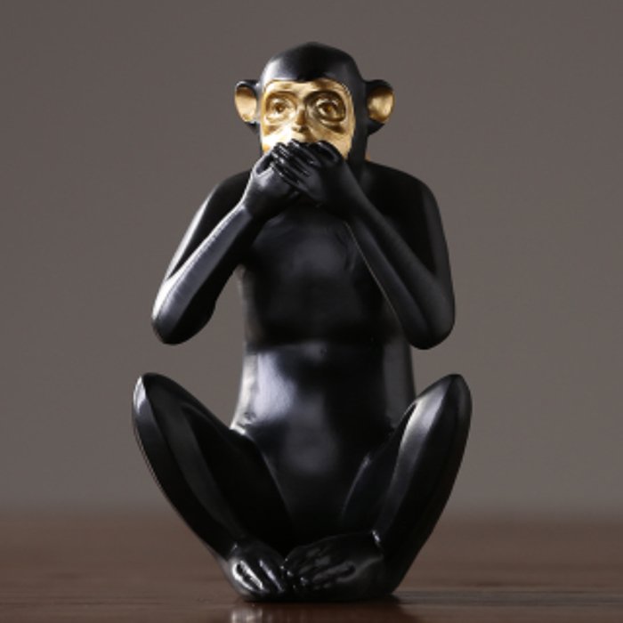 Статуэтка Monkey dont speak Золотой Черный Статуэтка Monkey dont speak Золотой Черный в Брянске | Loft Concept