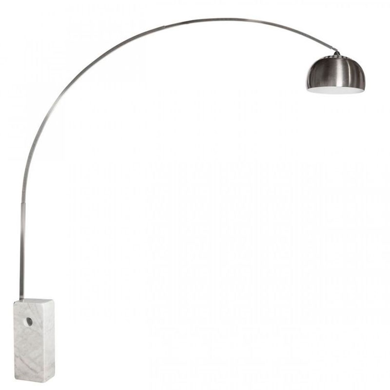 Торшер Flos Arco Белый Мрамор Хром Белый Мрамор Bianco Торшер Flos Arco Белый Мрамор Хром Белый Мрамор Bianco в Брянске | Loft Concept