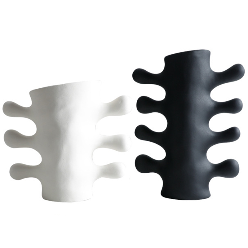 Ваза Molecule Collection Kubo Vase Белый Черный Ваза Molecule Collection Kubo Vase Белый Черный в Брянске | Loft Concept