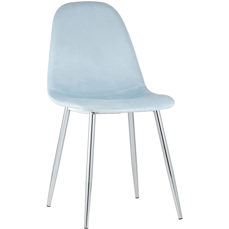 Стул Archie Chair Пастельно-Голубой Велюр Хромированные ножки Голубой пастельный Серебряный Стул Archie Chair Пастельно-Голубой Велюр Хромированные ножки Голубой пастельный Серебряный в Брянске | Loft Concept