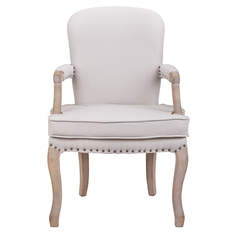 Кресло Aubrey Classical Armchair beige flax Бежевый Коричневый Кресло Aubrey Classical Armchair beige flax Бежевый Коричневый в Брянске | Loft Concept