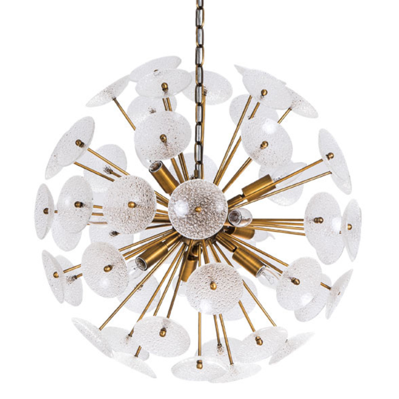 Люстра Sputnik Textured Glass White Chandelier Золотой Белый Люстра Sputnik Textured Glass White Chandelier Золотой Белый в Брянске | Loft Concept