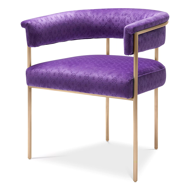 Стул Philipp Plein Dining Chair Monogram Фиолетовый Фиолетовый Золотой Стул Philipp Plein Dining Chair Monogram Фиолетовый Фиолетовый Золотой в Брянске | Loft Concept