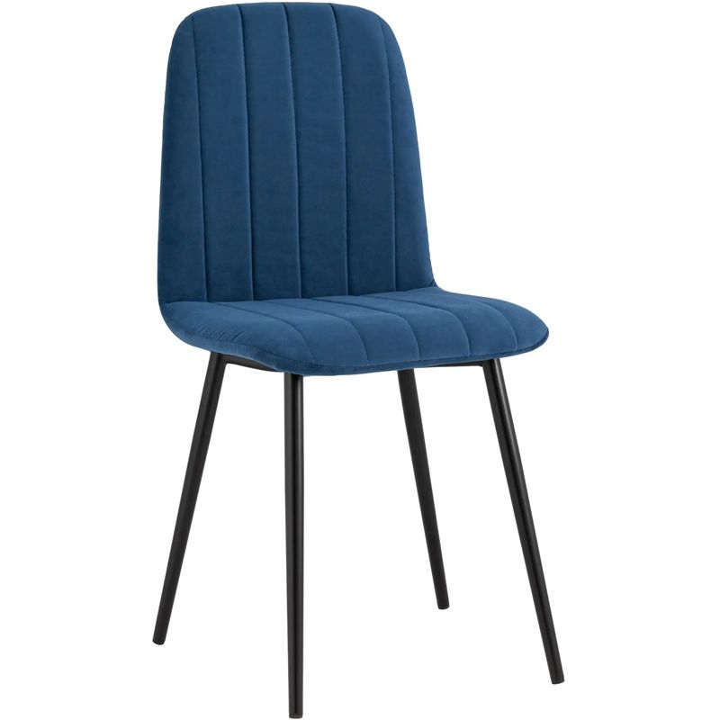 Стул Easy Chair Велюр Синий цвет Синий Черный Стул Easy Chair Велюр Синий цвет Синий Черный в Брянске | Loft Concept