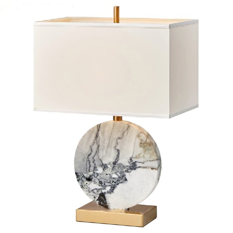 Настольная лампа Lua Grande Table Lamp gray marble Белый Серый Латунь Настольная лампа Lua Grande Table Lamp gray marble Белый Серый Латунь в Брянске | Loft Concept