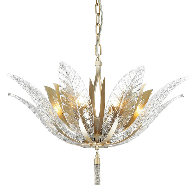 Люстра Glass Petals Chandelier 75 Золотой Прозрачный (Transparent) Люстра Glass Petals Chandelier 75 Золотой Прозрачный (Transparent) в Брянске | Loft Concept