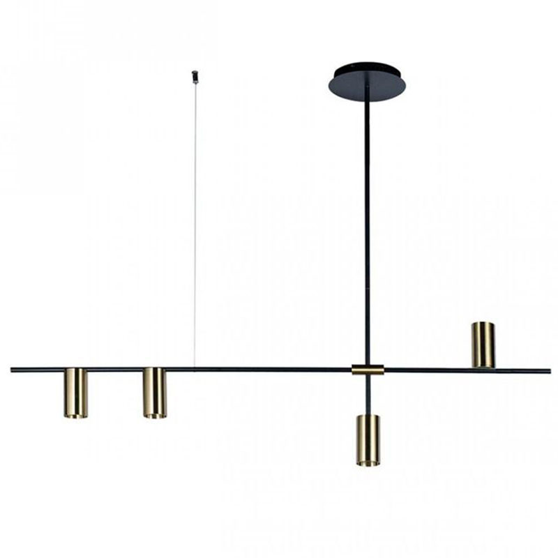 Подвесной светильник TRIBES LINEAR PENDANT 4 плафона Глянцевое золото Черный в Брянске | Loft Concept 