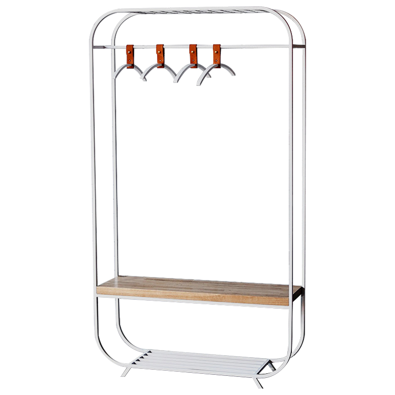 Рейл Hardin White Industrial Metal Rust Clothes Rail Белый Светлый дуб Рейл Hardin White Industrial Metal Rust Clothes Rail Белый Светлый дуб в Брянске | Loft Concept